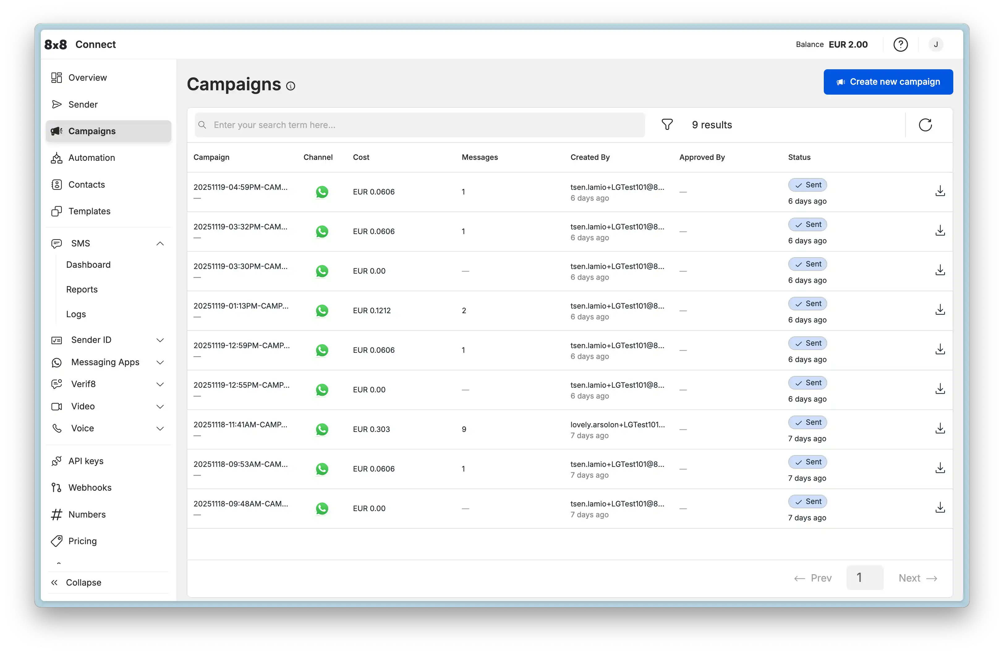 WhatsApp Campaign Creation